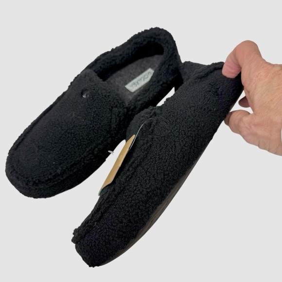 Olukai Slippers Women's 7 Nohea Heu Black Drop Back Slip On Fuzzy shoes NWT - Picture 4 of 6